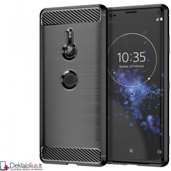 Carbon guminis dėklas - juodas (Sony Xperia Xz3) Carbon guminis dėklas - juodas (Sony Xperia Xz3)